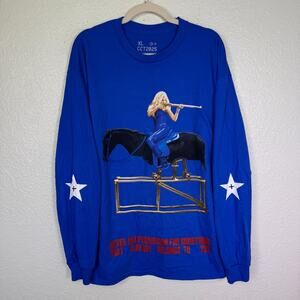 Beyonce Cowboy Carter Tour Shirt XL America Requiem Long Sleeve Blue Merch